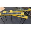 Image 3 : 3 Folding Metal Sawhorses with Yellow Tops