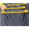 Image 4 : 3 Folding Metal Sawhorses with Yellow Tops