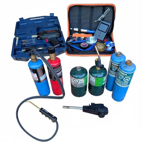 Propane Soldering Kit With Soldering Gun, Tanks, and Accessories
