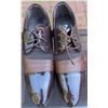 Image 3 : New Metal Mesh 3-Tier Shoe Rack w/ 2 New Pairs of Men's Shoes