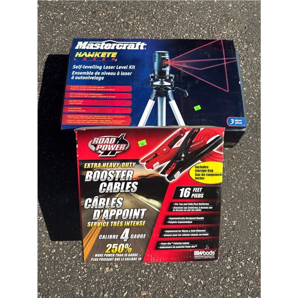 Mastercraft Hawk Eye Laser Level Kit and RoadPower Booster Cables
