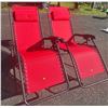Image 2 : Red Adjustable Zero Gravity Outdoor Lounge Chairs