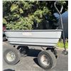 Image 1 : Rubbermaid Grey Plastic Utility Wagon with Steel Handle and Pneumatic Tires