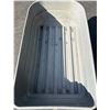 Image 4 : Rubbermaid Grey Plastic Utility Wagon with Steel Handle and Pneumatic Tires
