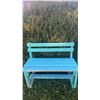 Image 3 : Painted Wood Garden Benches with Light Blue Finish