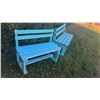 Image 4 : Painted Wood Garden Benches with Light Blue Finish