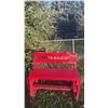 Image 2 : Red Painted Wooden Outdoor Benches