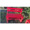 Image 3 : Red Painted Wooden Outdoor Benches