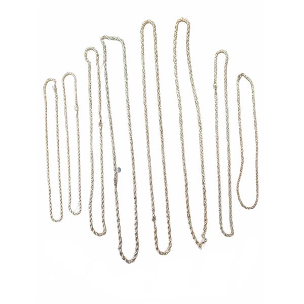 Eight Gold-Tone Rope Chain Necklaces