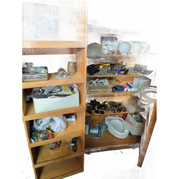 Home Owners Essentials Lot With Hardware, Light Fixtures, Tools And Plumbing Parts