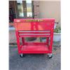Image 2 : Red Metal Tool Chest on Casters with Drawers and Contents