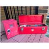 Image 2 : Red Metal Toolbox With Contents and Red Mini Safe