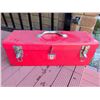 Image 3 : Red Metal Toolbox With Contents and Red Mini Safe