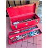 Image 4 : Red Metal Toolbox With Contents and Red Mini Safe