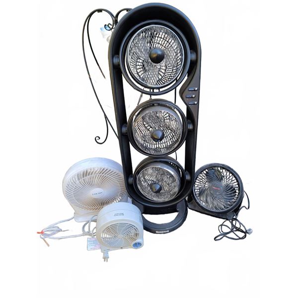 4 Table and Floor Fans Including Honeywell and AirWorks