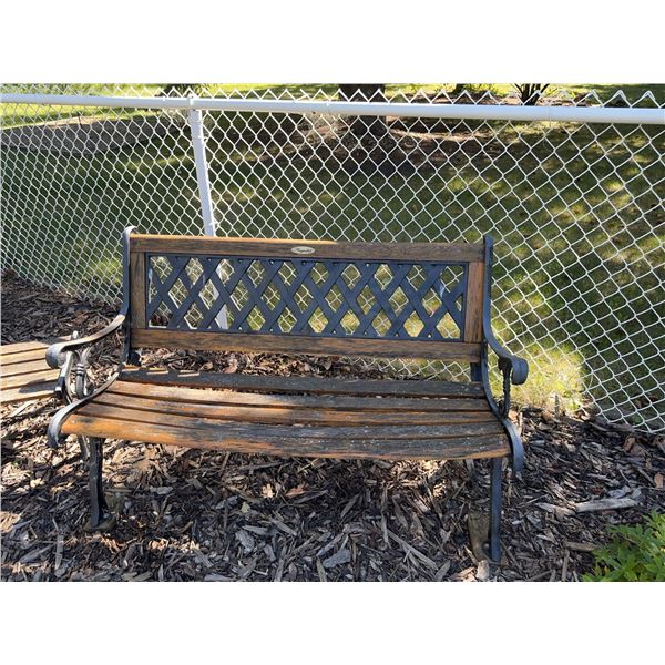 Regency Cast Iron and Wood Outdoor Patio Set