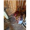 Image 9 : Shed Contents Including Rake, Garden Tools, Hand Tools, and Accessories