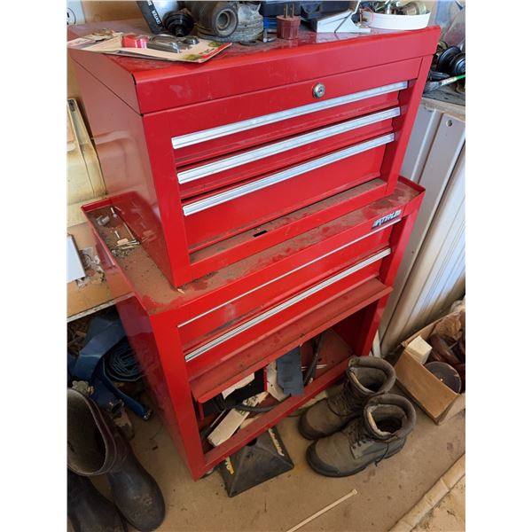Stack-On Red Metal Tool Chest With Assorted Hand Tools
