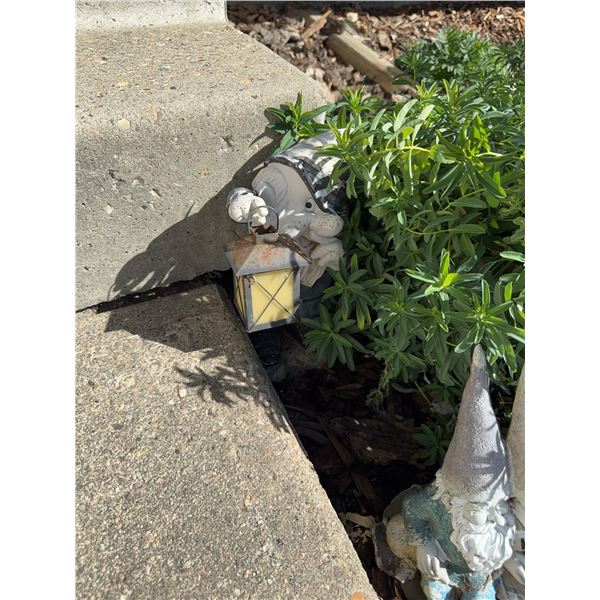 Ceramic Garden Gnome with Lantern Decor Figure