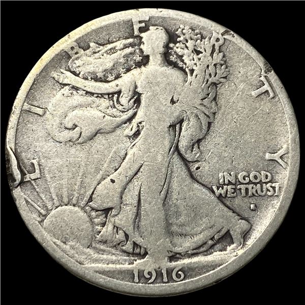 1916-S Walking Liberty Half Dollar NICELY  CIRCULATED