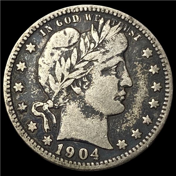 1904-O Silver Barber Quarter LIGHTLY  CIRCULATED
