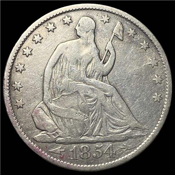 1854-O Silver Seated Liberty Half Dollar  NEARLY UNCIRCULATED