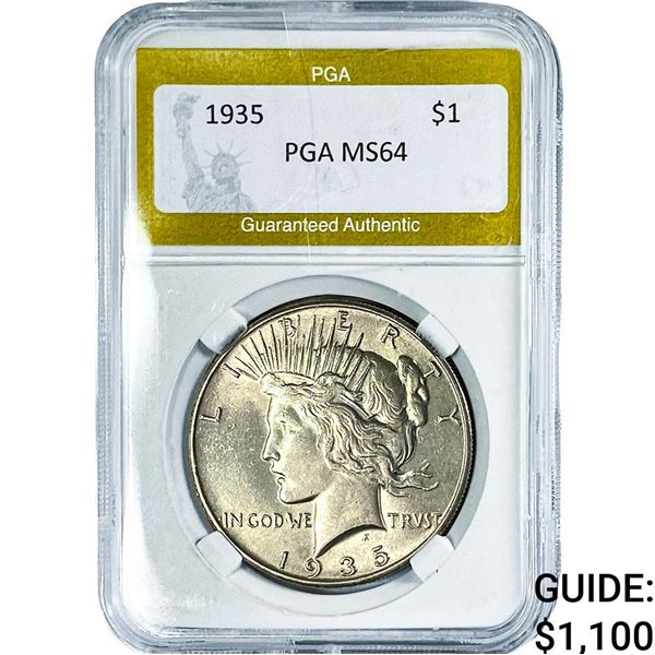 1935 Silver Peace Dollar PGA MS64
