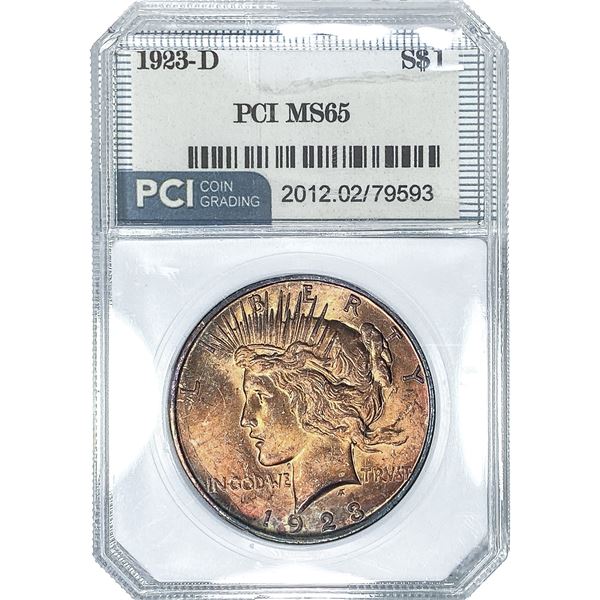 1923-D Silver Peace Dollar PCI MS65