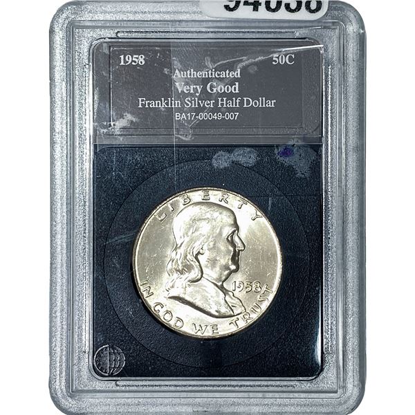 1958 Franklin Half Dollar  VG
