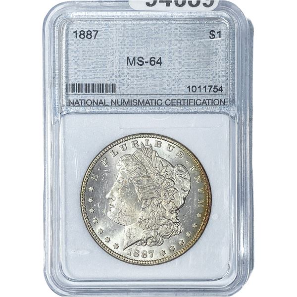 1887 Morgan Silver Dollar NNC MS64