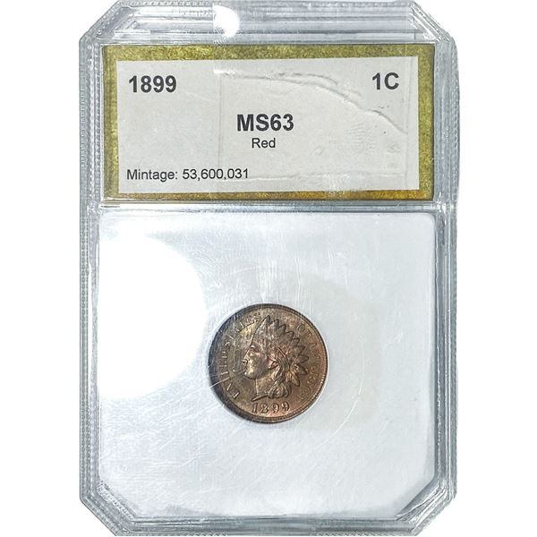 1899 Indian Head Cent PCI MS63 Red