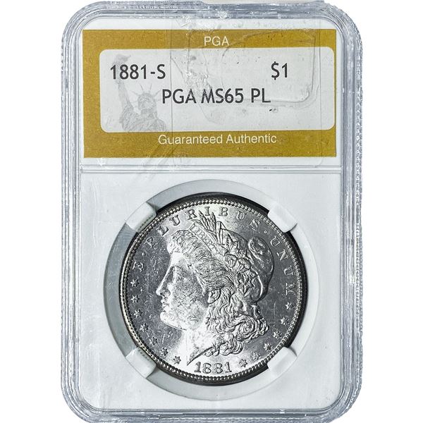 1881-S Morgan Silver Dollar PGA MS65 PL