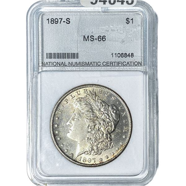 1897-S Morgan Silver Dollar NNC MS66