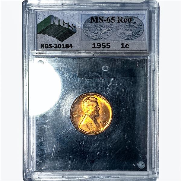 1955 Wheat Cent NGS MS65 Red