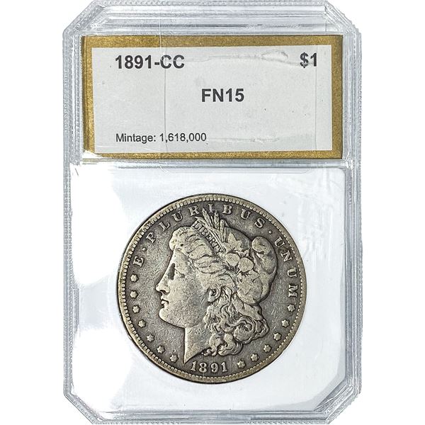 1891-CC Morgan Silver Dollar PCI FN15