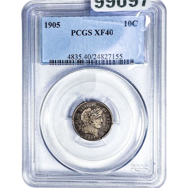 1905 Barber Dime PCGS XF40