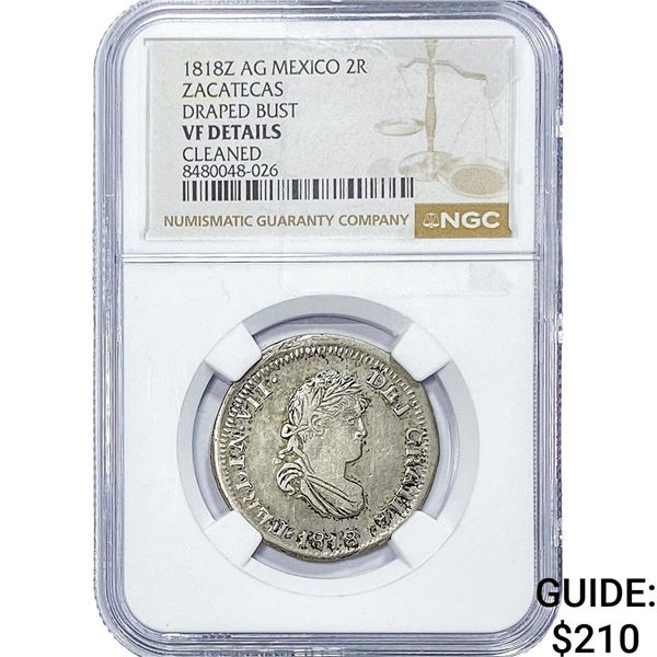 1818-Z Colonial Spain Silver 2 Reales NGC VF Details