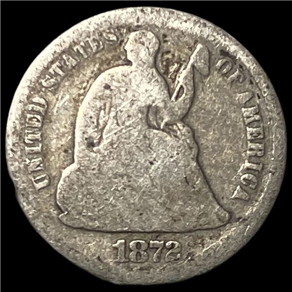 1872 Silver Seated Liberty Half Dime NICELY  CIRCULATED