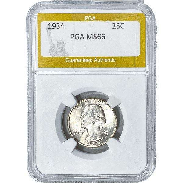 1934 Washington Silver Quarter PGA MS66