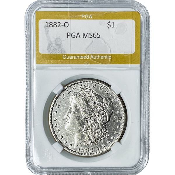 1882-O Morgan Silver Dollar PGA MS65