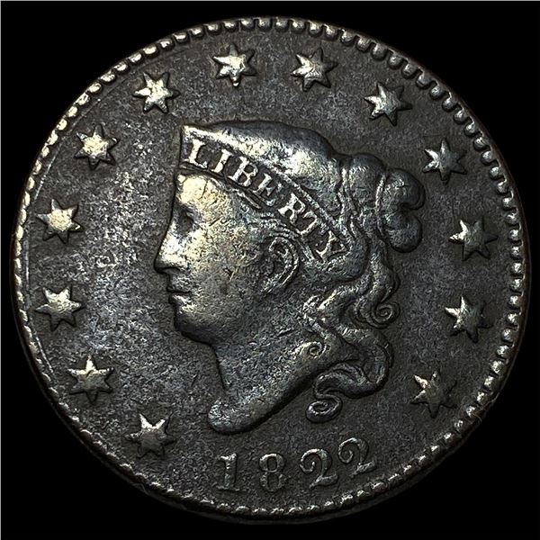 1822 Coronet Head Large Cent NEARLY  UNCIRCULATED