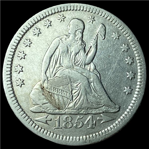 1854 Arrows Seated Liberty Quarter  UNCIRCULATED