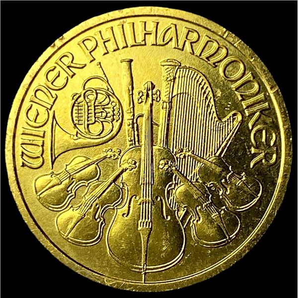 1999 1/10oz Gold Austrian Philharmonic 200  Schilling UNCIRCULATED