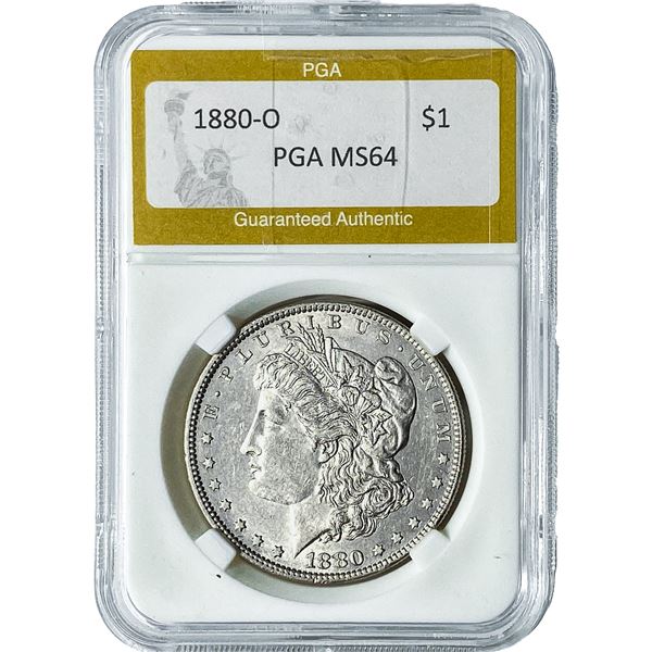 1880-O Morgan Silver Dollar PGA MS64