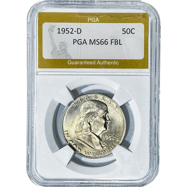 1952-D Franklin Half Dollar PGA MS66 FBL