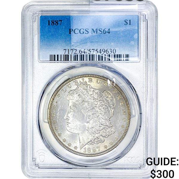 1887 Morgan Silver Dollar PCGS MS64