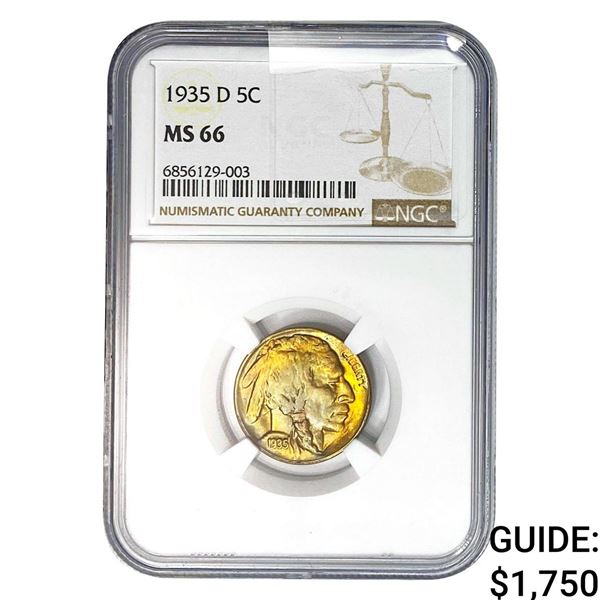1935-D Buffalo Nickel NGC MS66