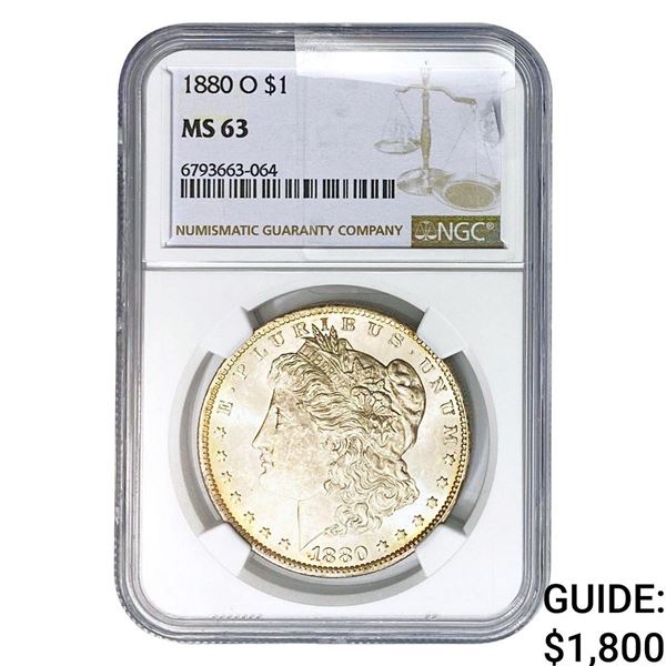 1880-O Morgan Silver Dollar NGC MS63