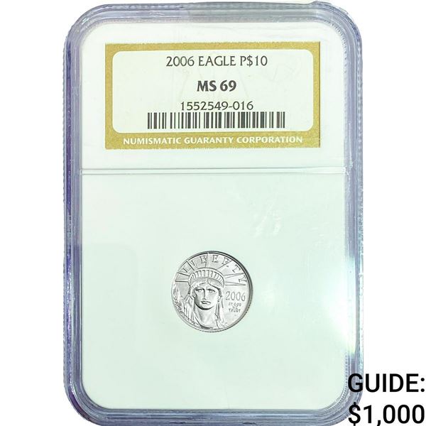 2006 1/10oz Platinum Eagle $10 NGC MS69