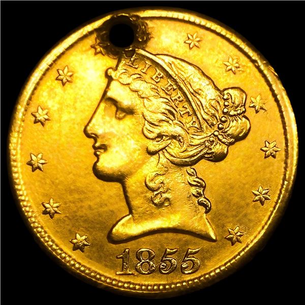 1855-C $5 Gold Half Eagle